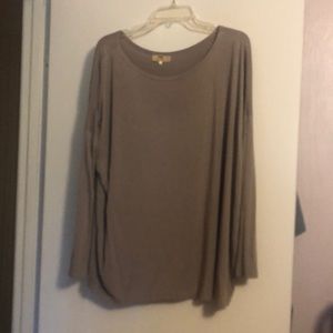 Taupe Piko 1988 top - flowy tunic